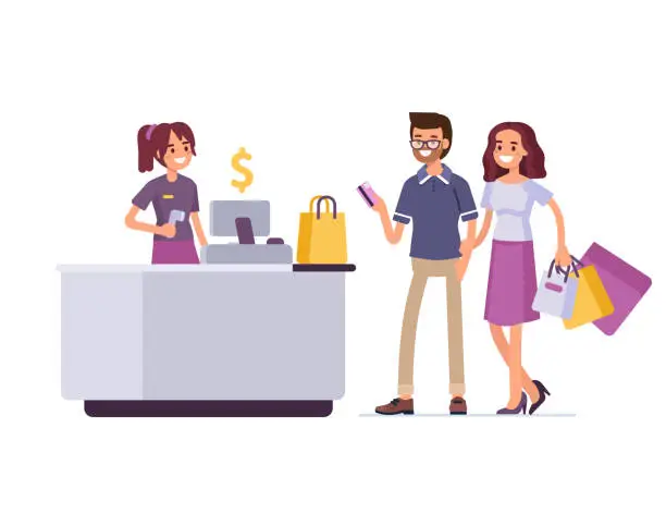 Vector illustration of shopping