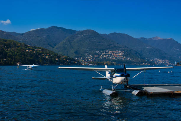 istock Seaplane moored at a jetty with Lake Como in the background 960217656