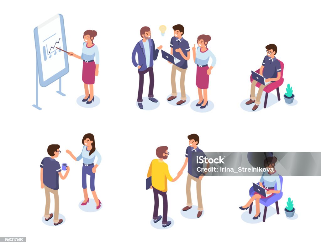 business people Business people character set. Flat isometric vector illustration isolated on white background. Isometric Projection stock vector