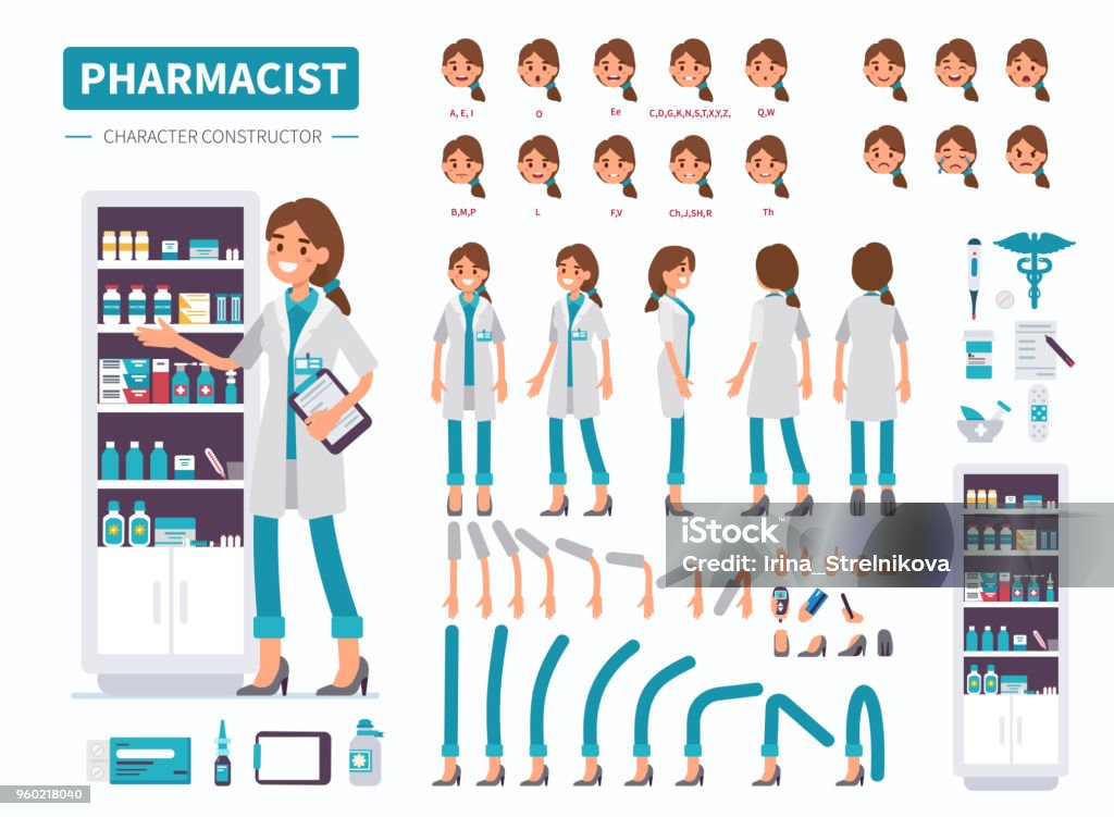 pharmacist - Royalty-free Personagens arte vetorial