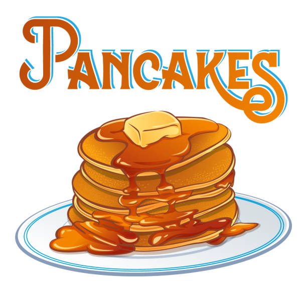 ilustrações de stock, clip art, desenhos animados e ícones de pancakes poster. - maple tree illustrations