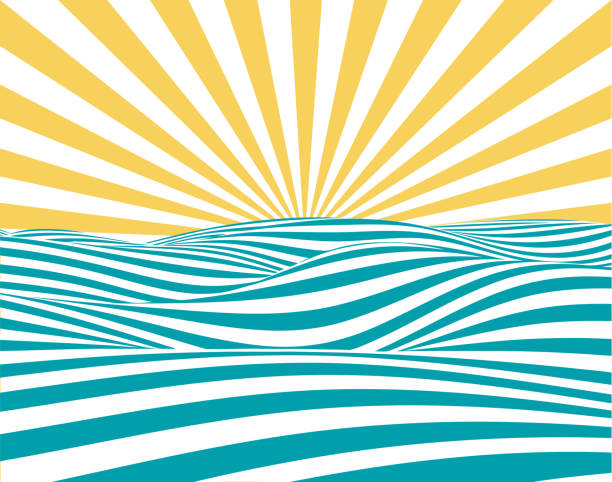 sommer retro hintergrund - abstract summer sea vector stock-grafiken, -clipart, -cartoons und -symbole