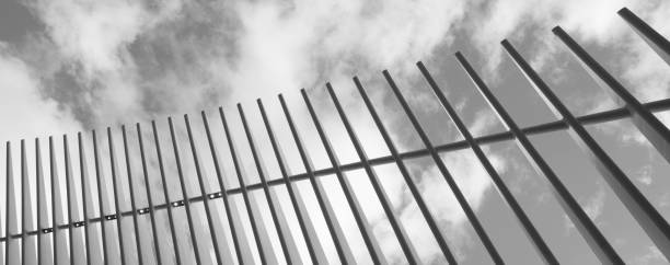 Urban Geometry, Modern architecture. Abstract architectural design. Industrial design. Modern city buildings