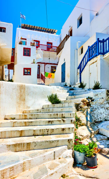 istock Old uphill street in Mykonos 960227264