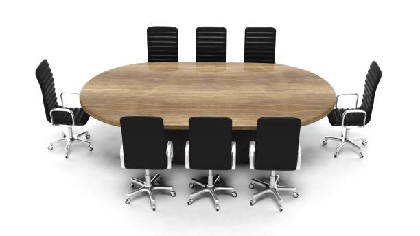 istock Oval wooden meeting room 960231496