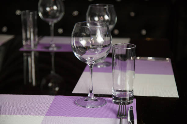 istock Empty glass glasses on the table in the restaurant 960231548