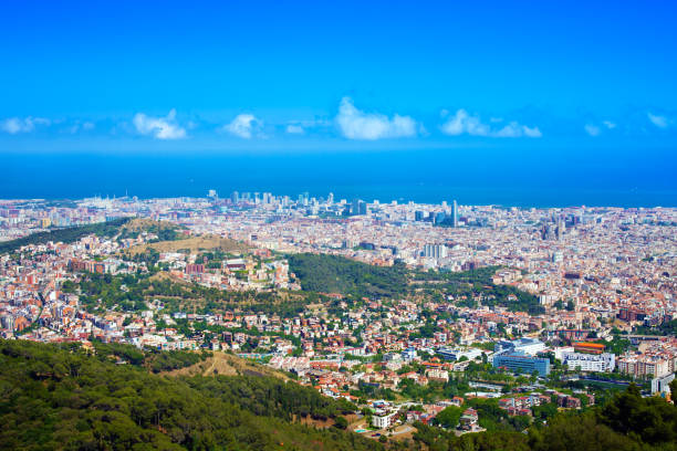 istock Panoramic view of Barcelona from Tibidabo, Spain 960231808