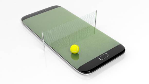 スマートフォンのコンセプト - tennis ball ball isolated sport ストックフォトと画像
