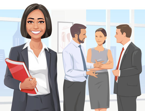 молодая бизнес-команда - young adult businesswoman beautiful success stock illustrations