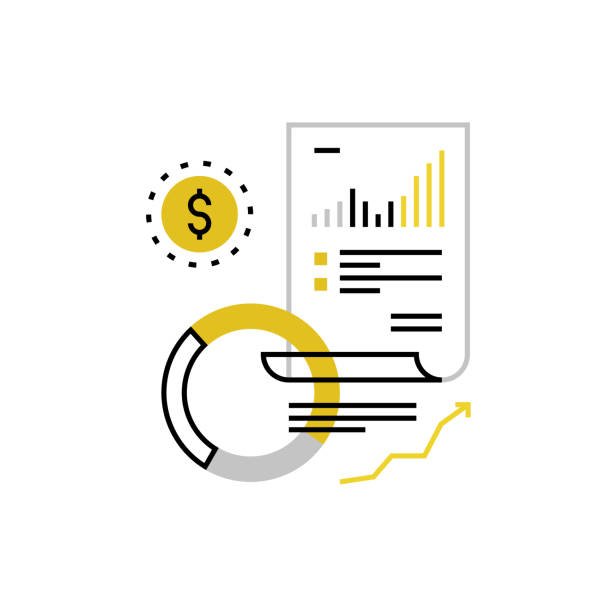 ilustrações de stock, clip art, desenhos animados e ícones de finance accounting monoflat icon - tax tax form refund financial advisor