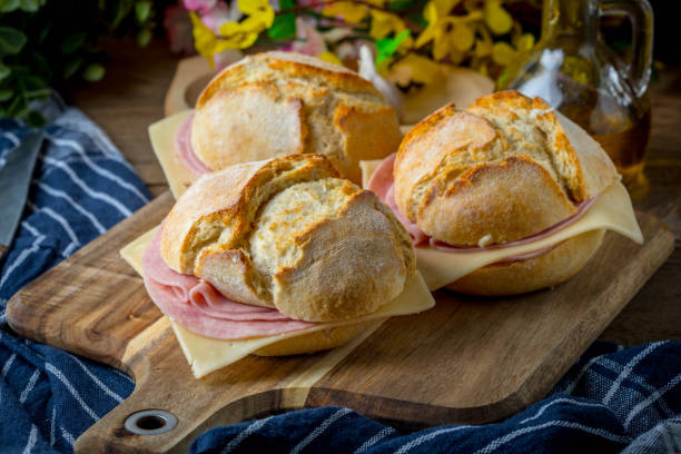 istock Sandwich with cheese and ground ham. 960250156