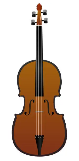 Vector illustration of Vector illustration of classical stringed wooden violin
