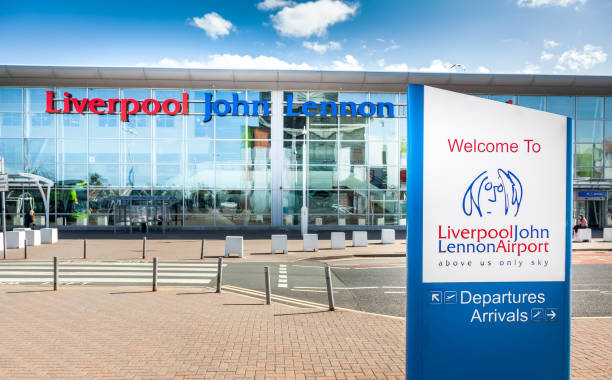 Liverpool John Lennon Airport stock photo