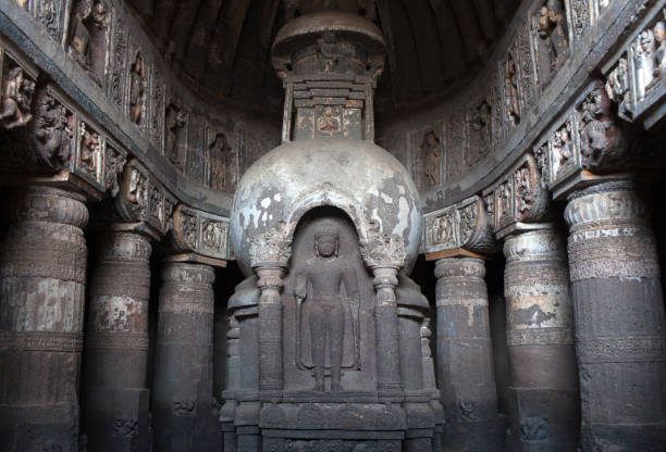 istock Ancient stupa in Ajanta caves, India 960261642