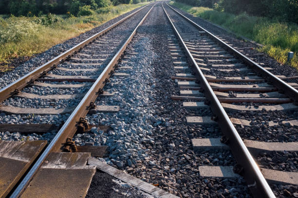 istock Rail Tracks Going To A Point On The Horizon 960267706