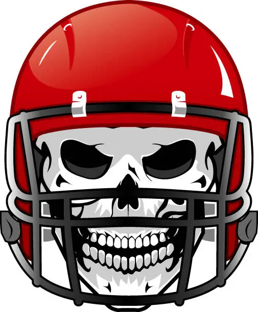 Vector illustration of Football Helmet Skull