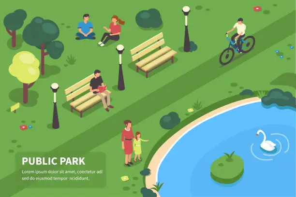 Vector illustration of public park