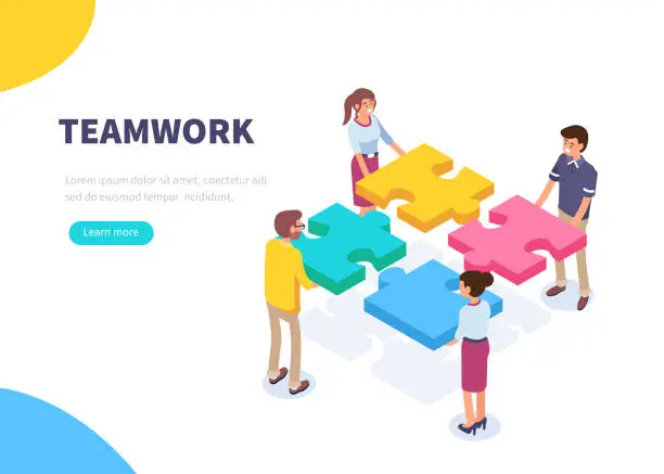 Vector illustration of teamwork