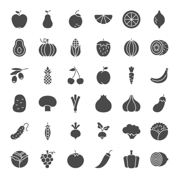 bildbanksillustrationer, clip art samt tecknat material och ikoner med frukt grönsaker fast web ikoner - radishes