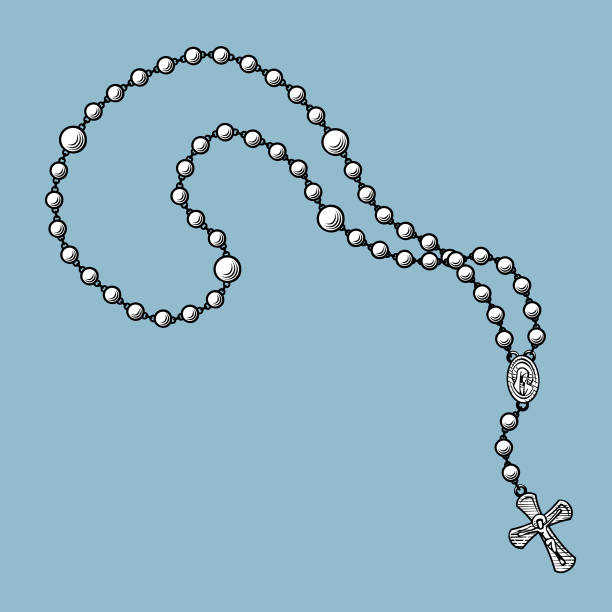 묵주 - prayer beads stock illustrations