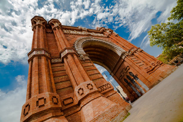 Bottom view of the triumphal arch of Barcelona