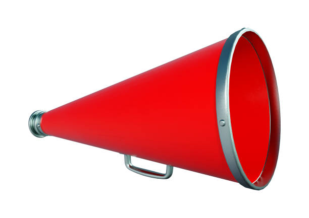 istock 3D illustration red vintage megaphone on white 960277796