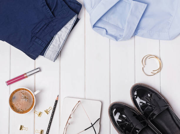 istock Stylish feminine accessories flat lay. 960286740