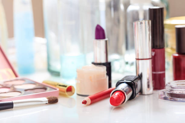 istock Set of make up cosmetics isolated on white background 960294220