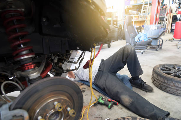 istock Auto Repair Garage with Mechanic 960294974