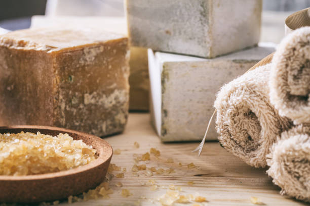 istock Bath salt, towels and soaps - spa concept 960303332
