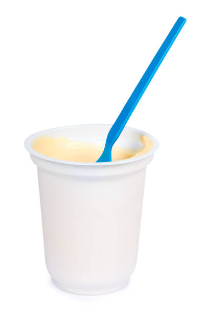 istock Yogurt cream in container isolated on white background 960306602