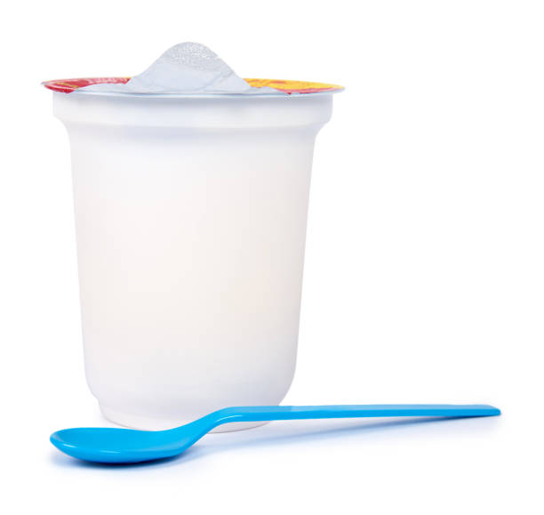 istock Yogurt cream in container isolated on white background 960306614