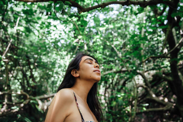 istock Beautiful young women in forest relax time 960307662