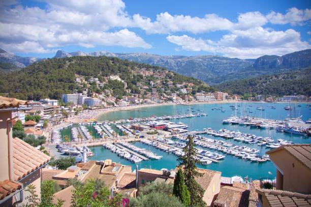 istock Aerial view of Port de Soller rooftops, Mallorca, Spain 960324796