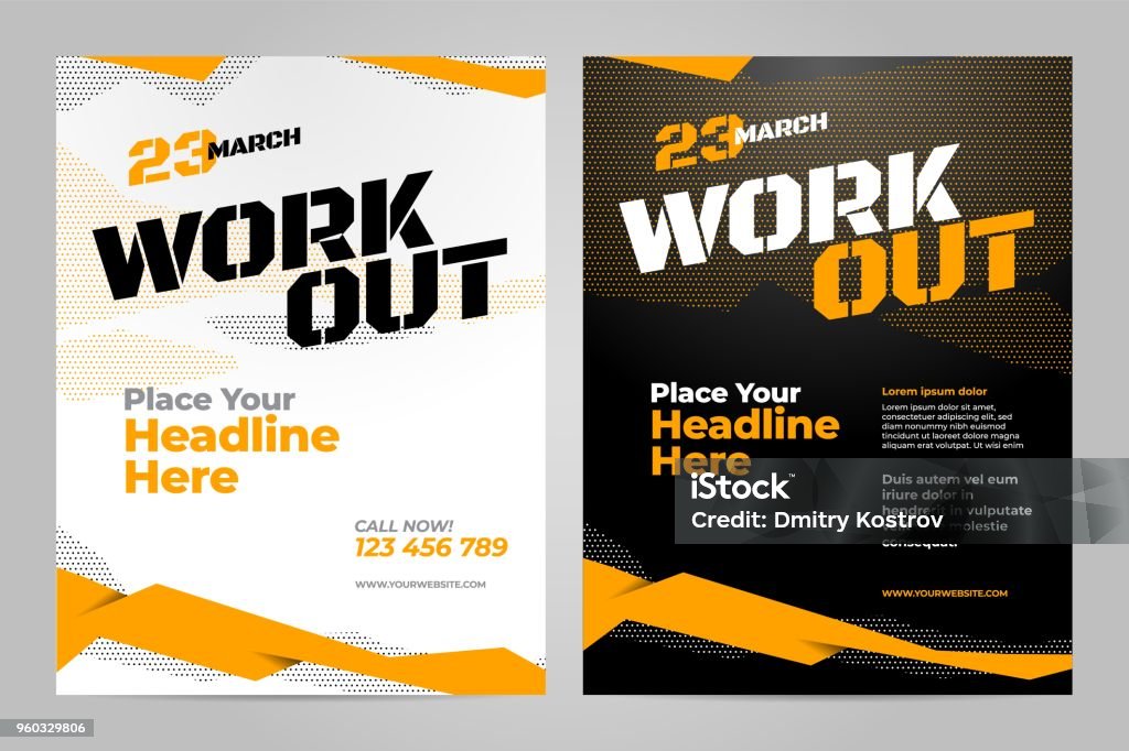 Vector layout design template for sport Vector layout design template for workout or other sport event. Sport stock vector