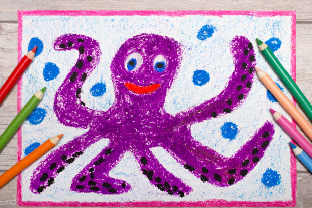 istock Colorful hand drawing and crayons: Smiling cute octopus 960334616