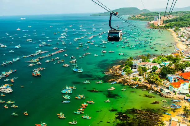The Longest Cable Car situated on the Phu Quoc Island in South Vietnam.