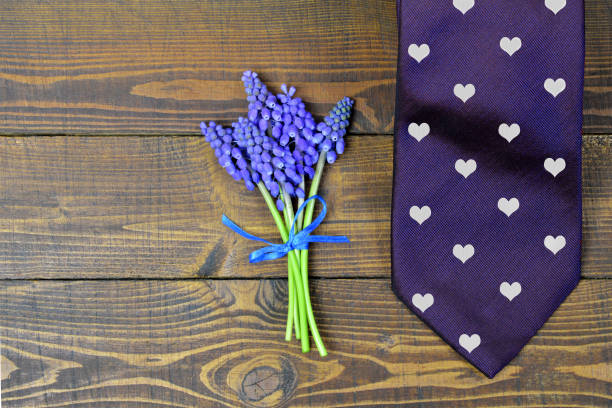 Fathers Day tie and flowers. Fathers Day gift