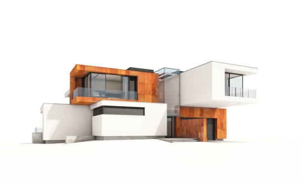 istock 3d rendering of modern cozy house isolated on white. 960344666