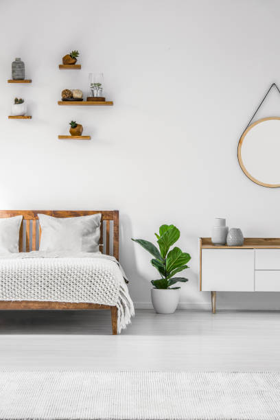 istock Plant in minimal bedroom interior 960349078