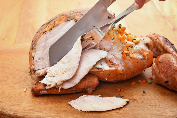 turcja cięcia 9 - roast turkey turkey cutting roasted zdjęcia i obrazy z banku zdjęć