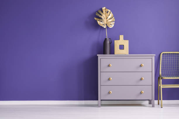 istock Purple and gold living room 960350146