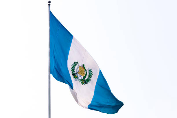 istock Guatemala flag, national symbol, waving on the wind 960360034