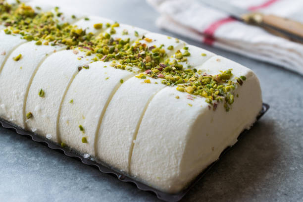 istock Turkish Maras Vanilla Ice Cream with Pistachio Powder 960366878