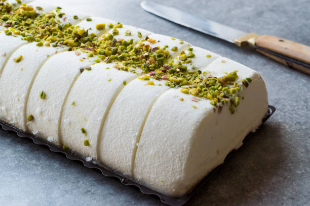 istock Turkish Maras Vanilla Ice Cream with Pistachio Powder 960367648