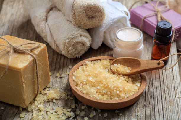 istock Spa and wellness setting on wooden background 960374254