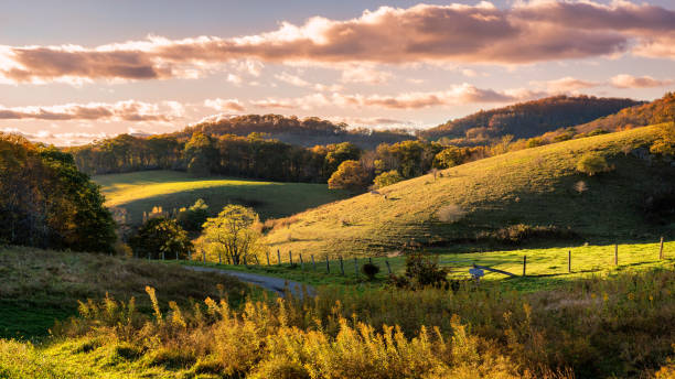 Golden Hour Sunset on the Blue Ridge Parkway at Cone Manor