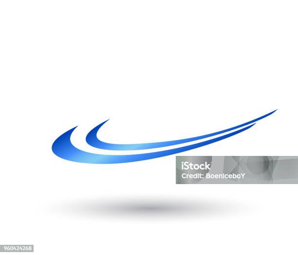 Water Wave Swoosh Symbol And Icon Logo Template Vector Stock Illustration - Download Image Now