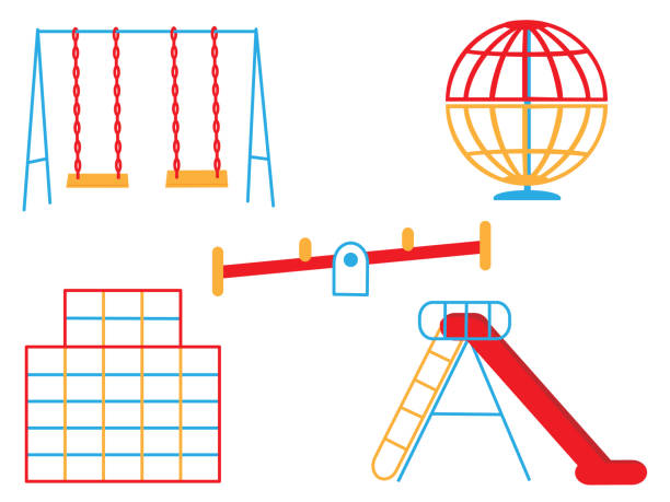 교육 놀이 - 여가활동 장비 stock illustrations