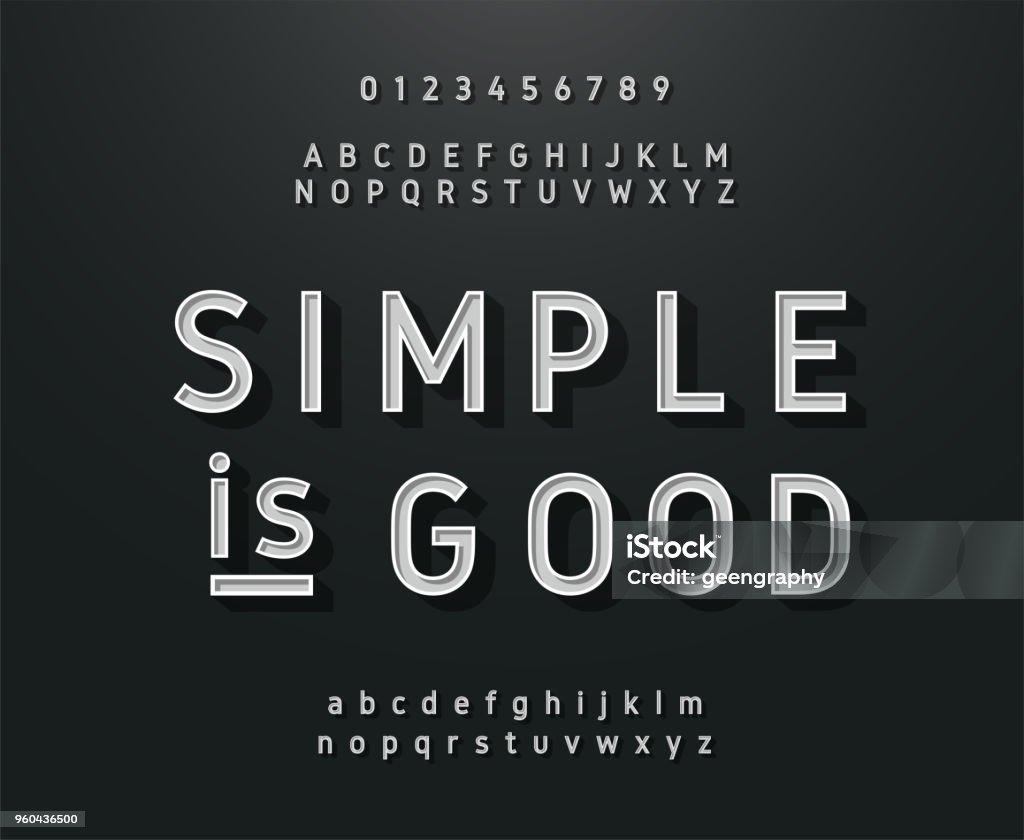 Alfabeto de Vintage sans serif. Estilo clásico de font tipografía retro - arte vectorial de Letra de imprenta libre de derechos